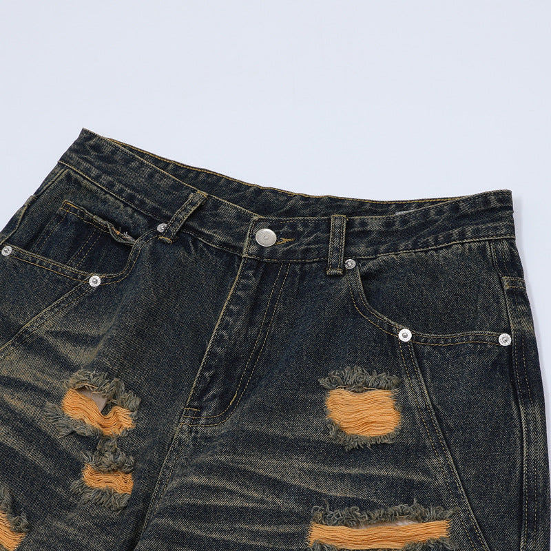 Denim Distressed Shorts Dirty Wash