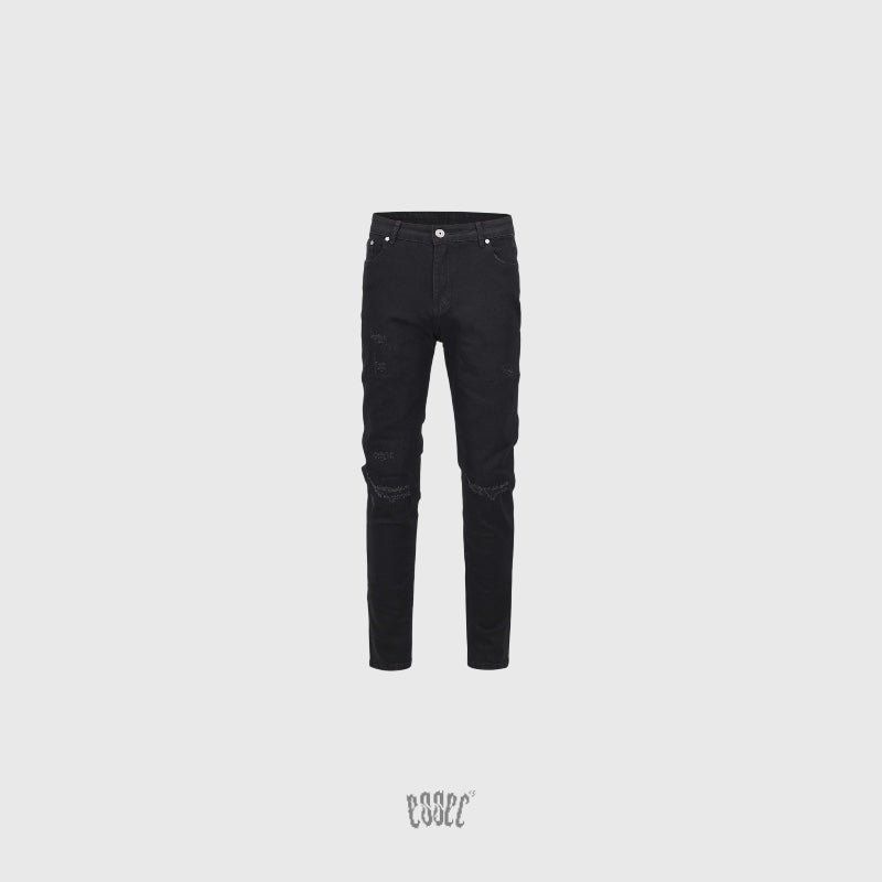 Basic Black Distressed Denim