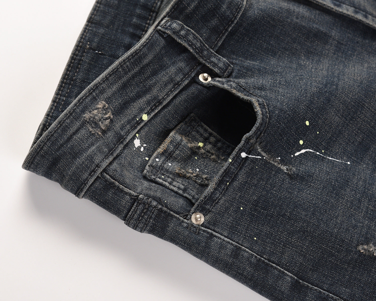 Dark Blue Painted Denim