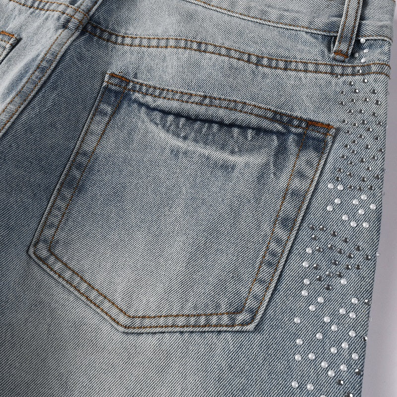 Blue Rhinestone Denim
