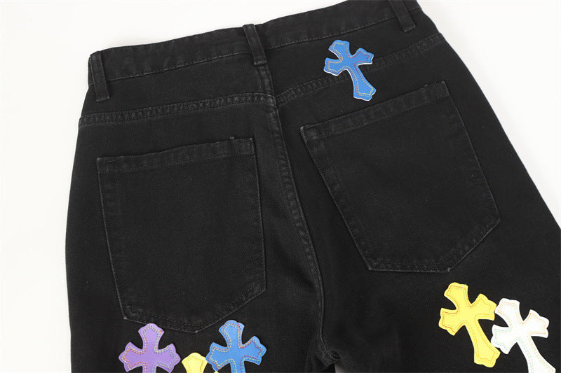 Colored Cross Denim Black