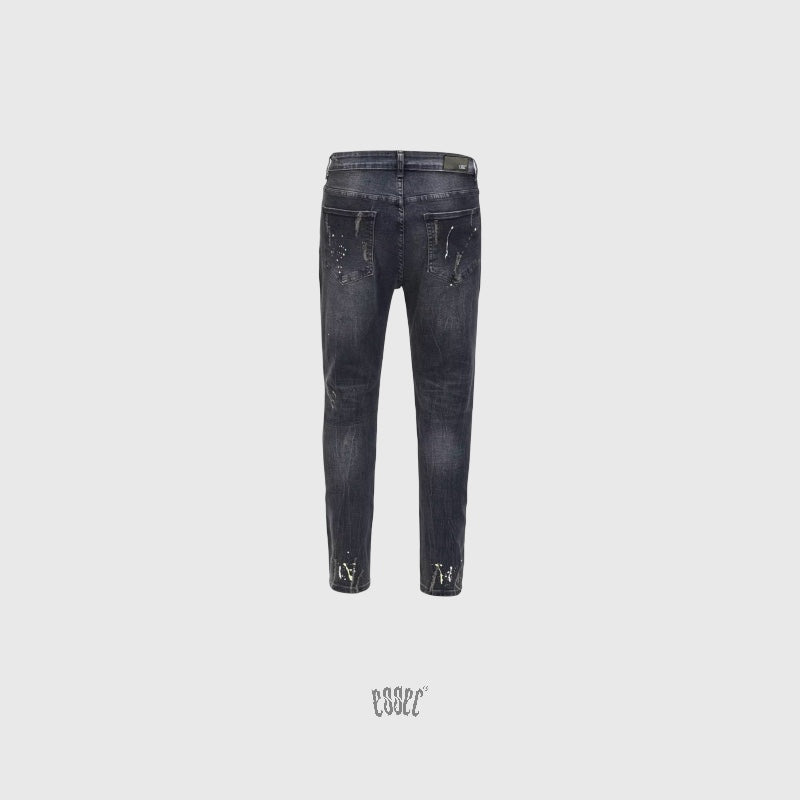 Dark Blue Painted Denim