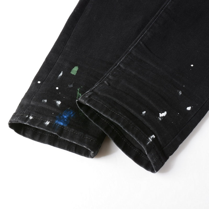 Black Painted Denim