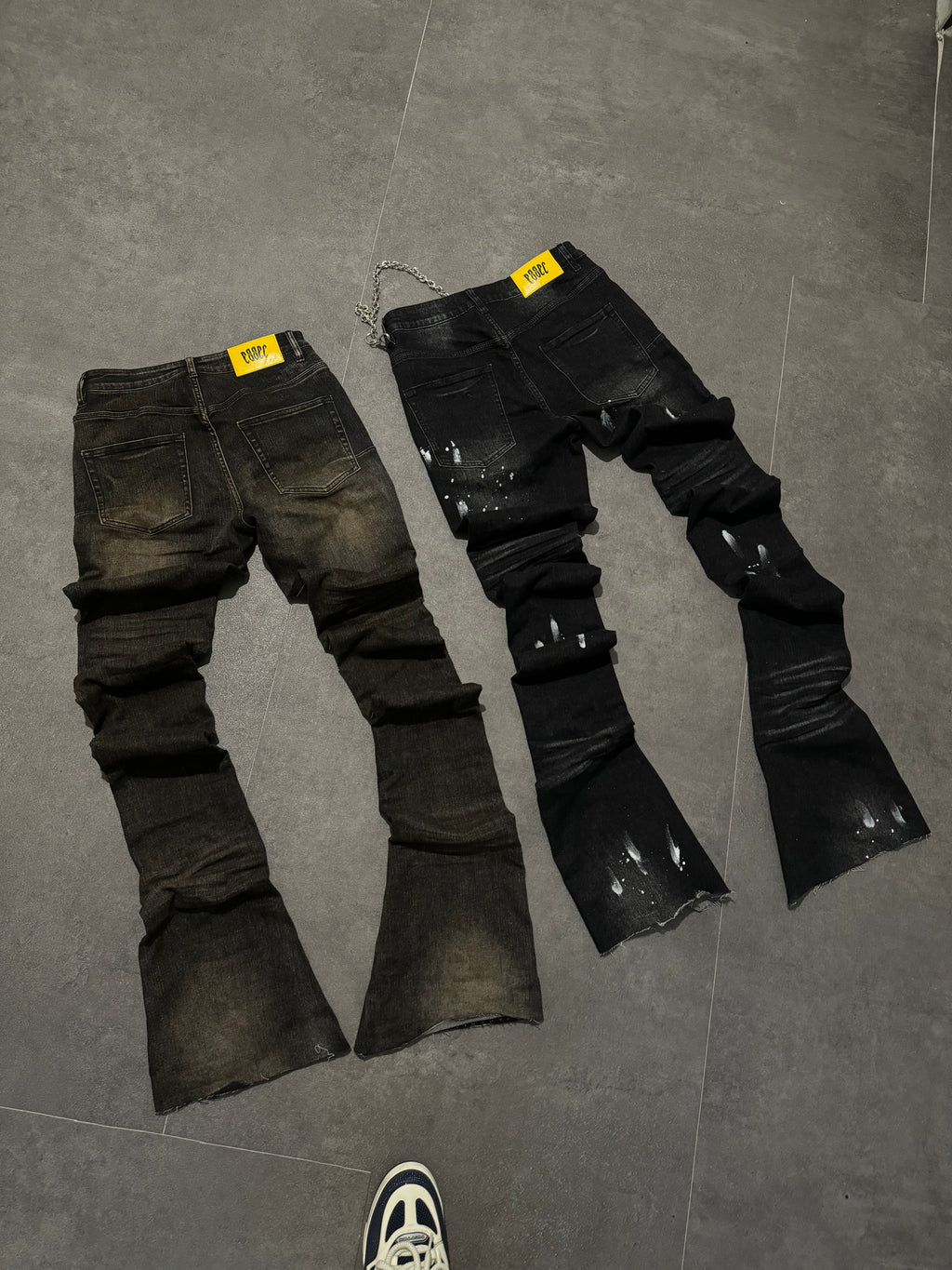 Stacked Dirty Wash Distressed Denim