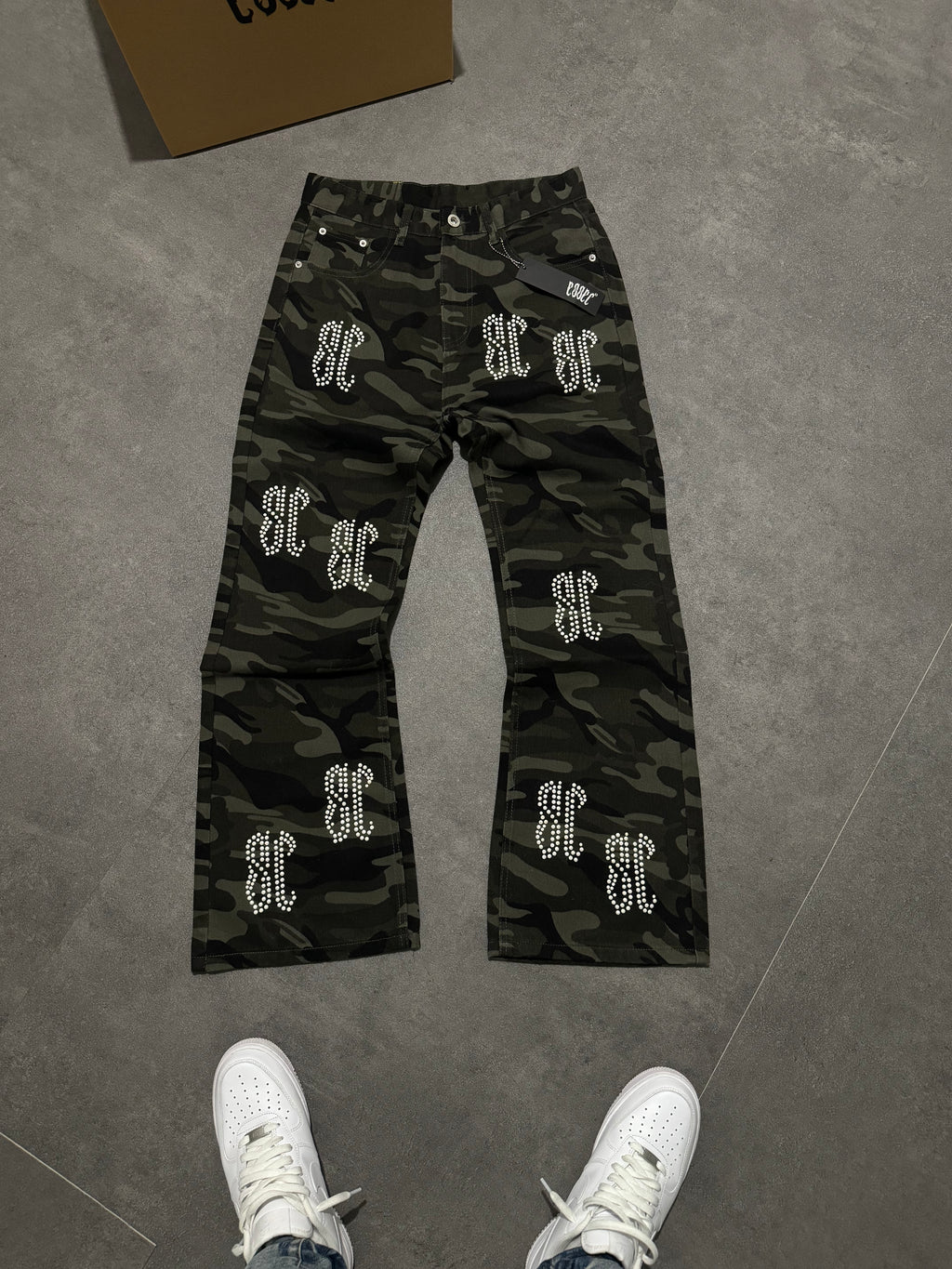 Pearl Flared Camo Denim