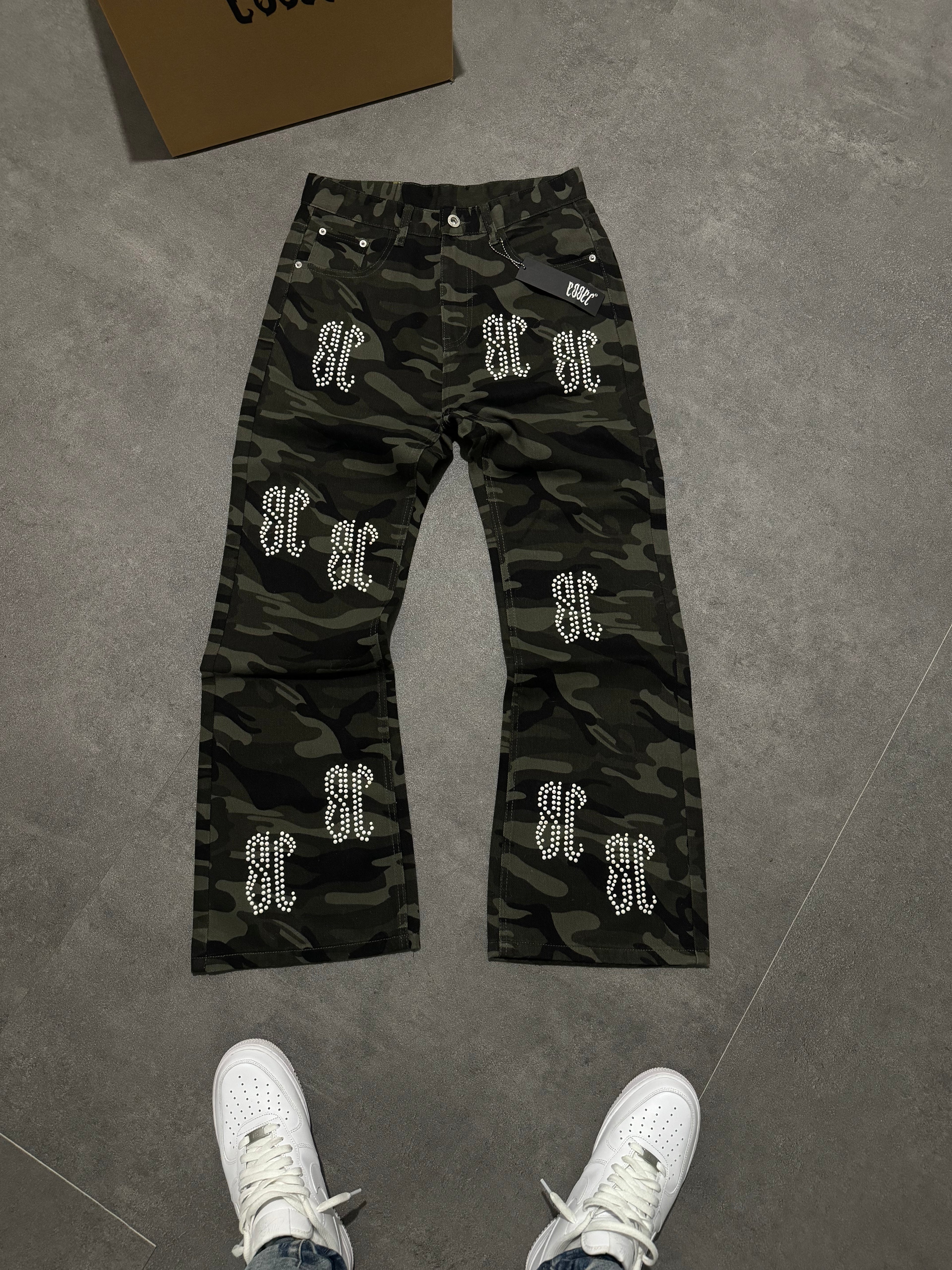 Pearl Flared Camo Denim
