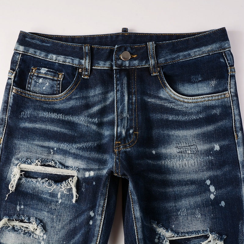 Luxury Distressed Blue Denim