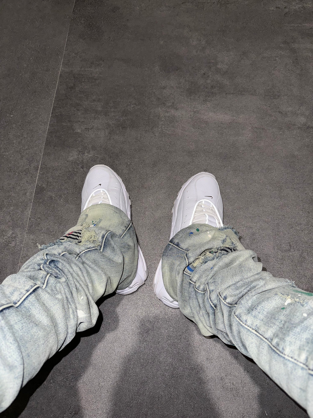 Stacked Grey Paint Denim