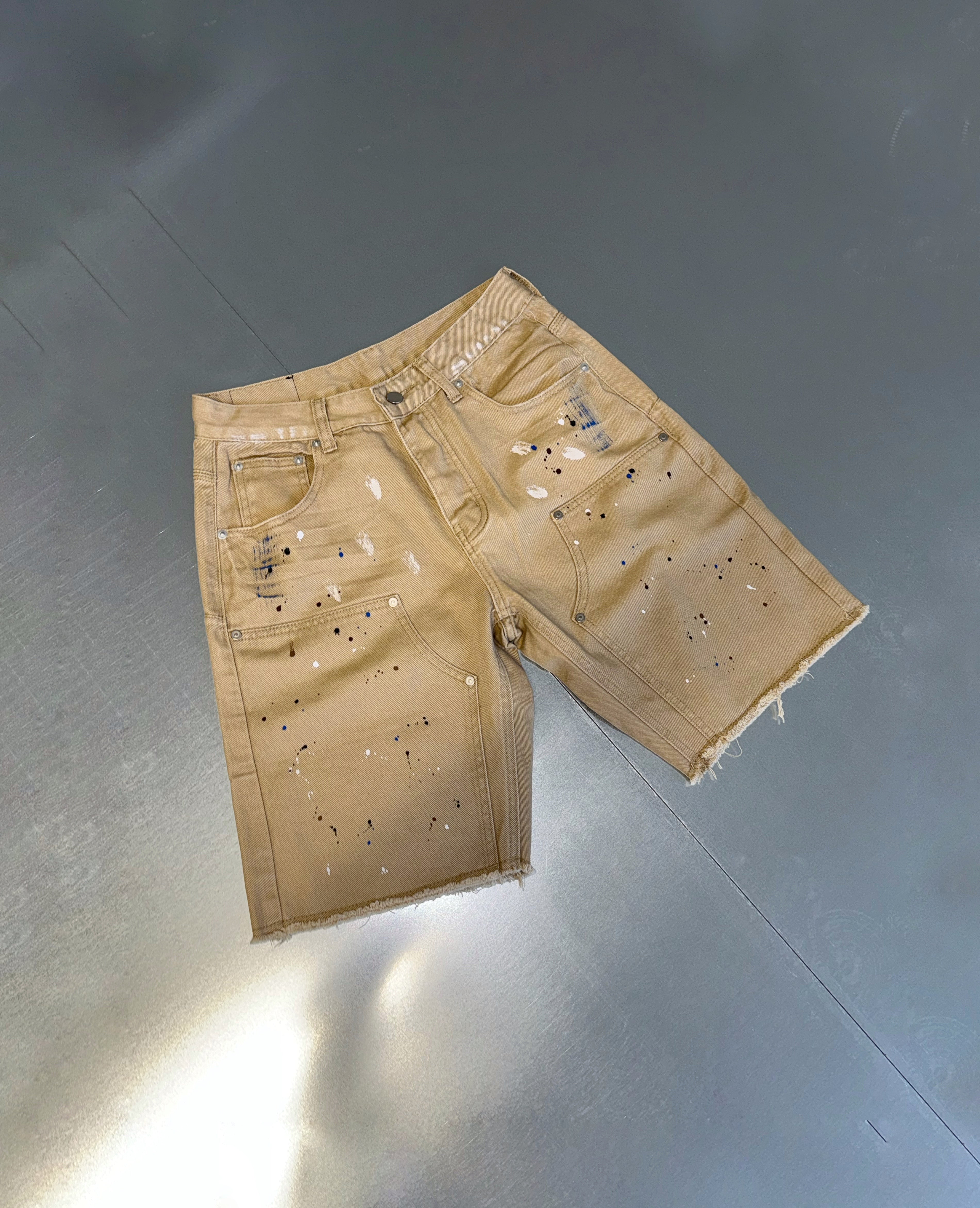 Beige Paint Carpenter Short