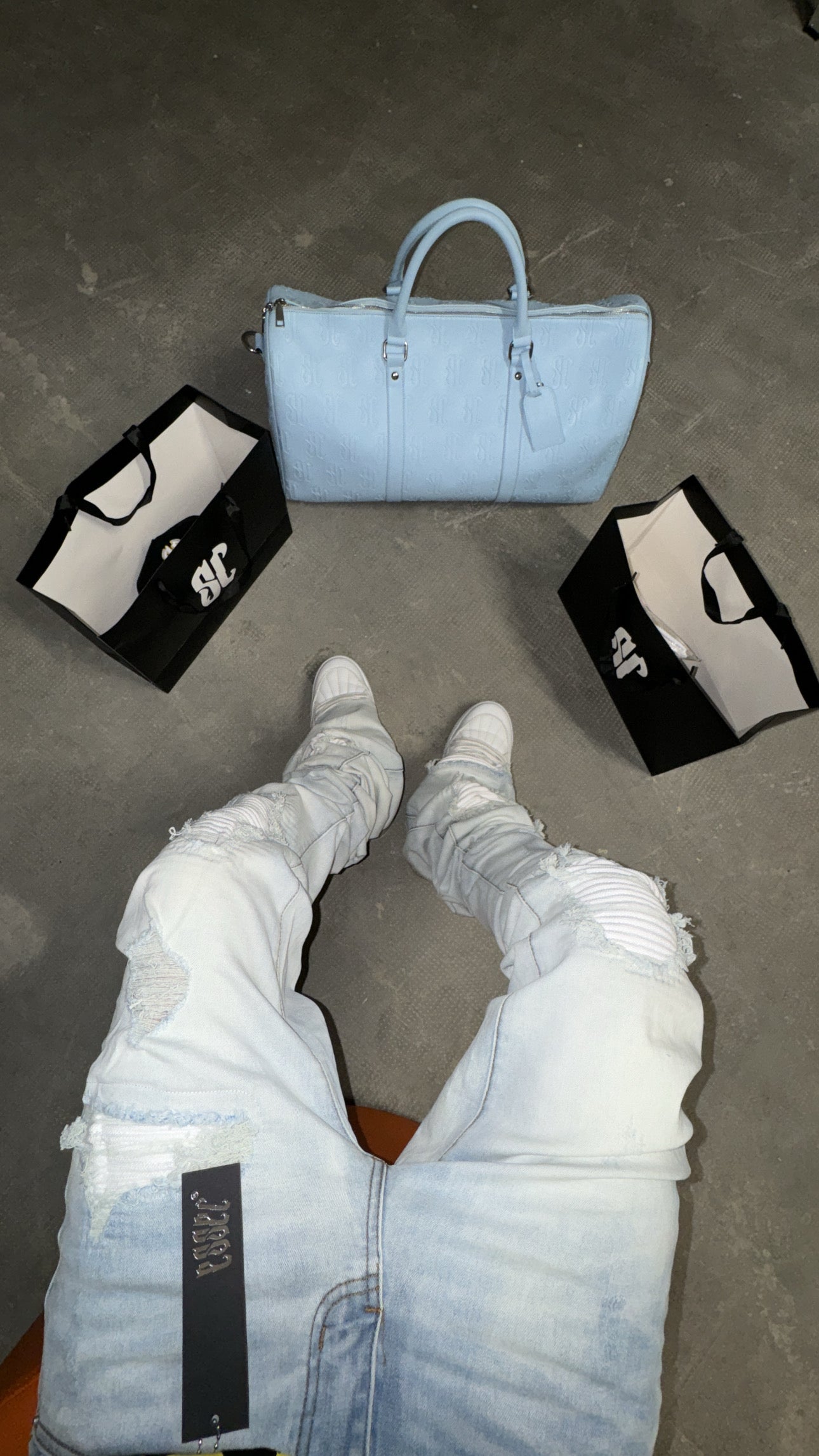 White Patch Blue Stacked