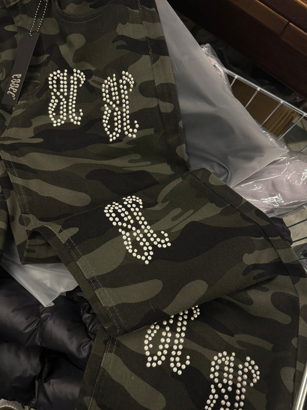 Pearl Flared Camo Denim