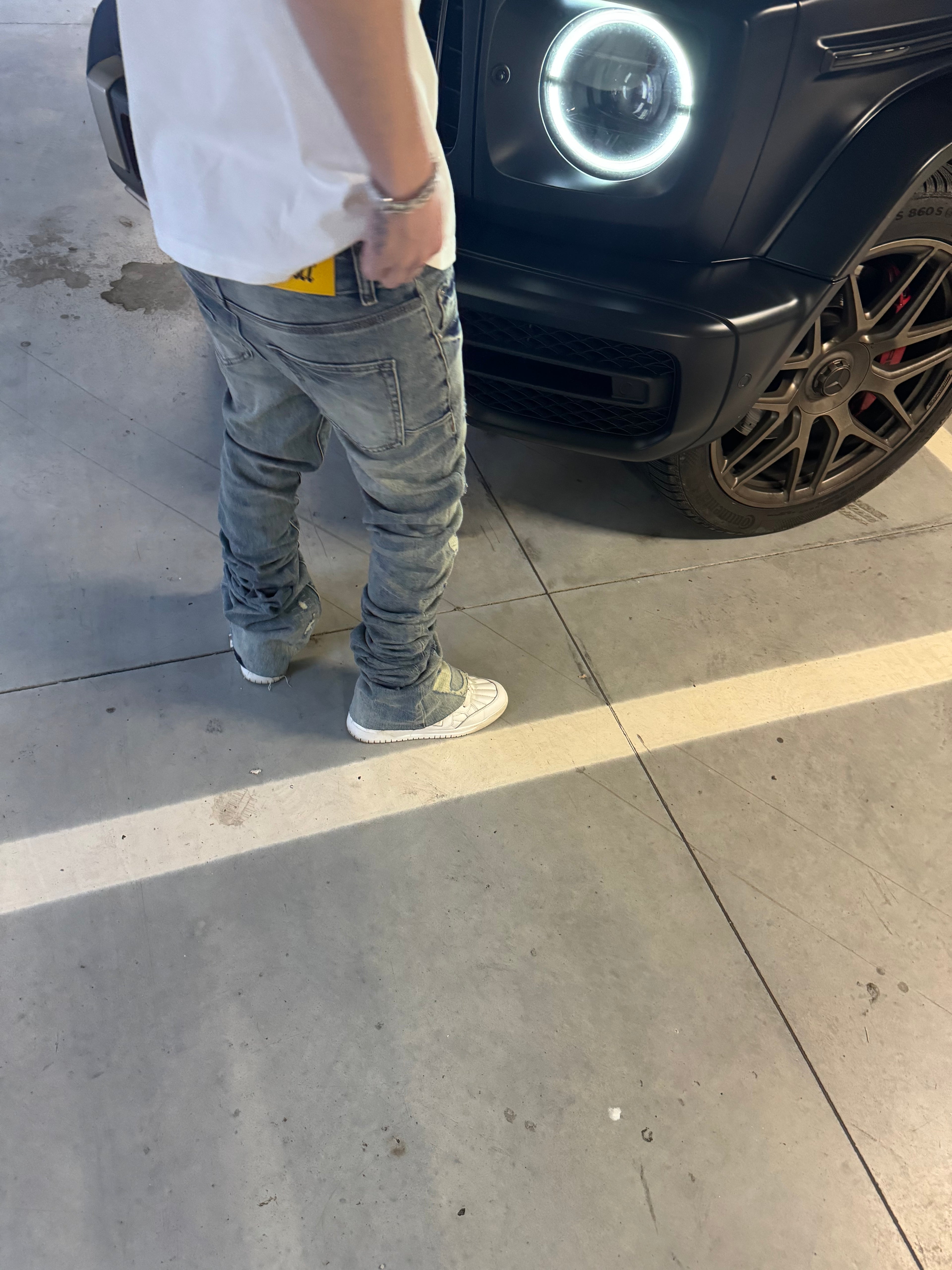 Stacked Blue Patch Denim