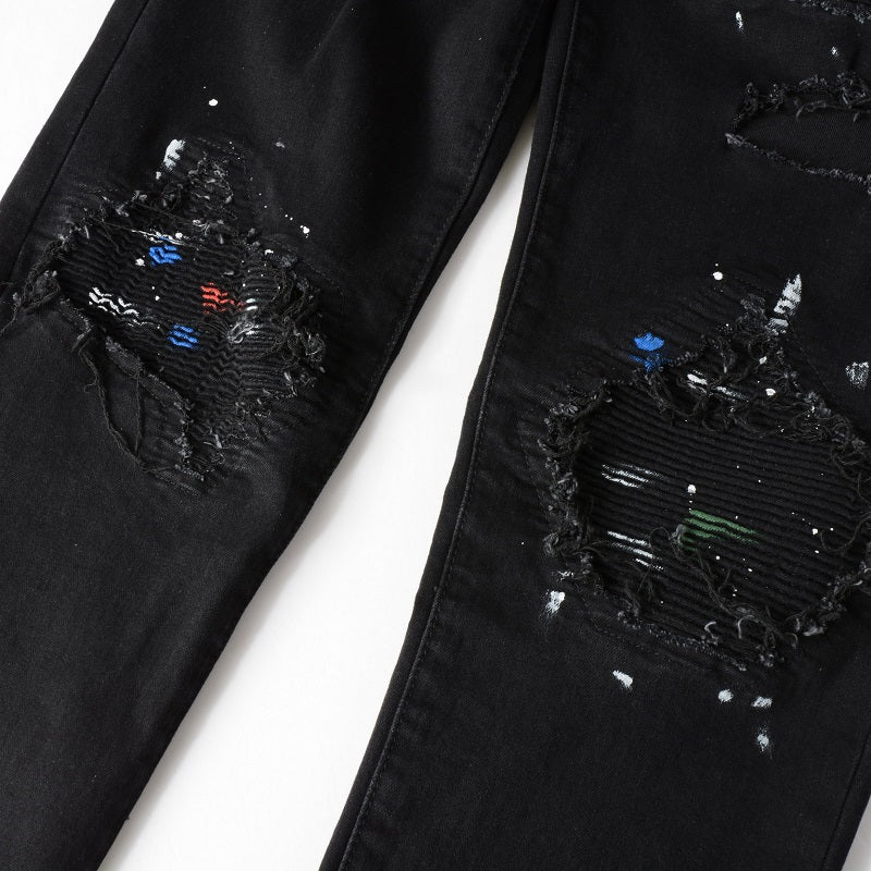 Black Painted Denim
