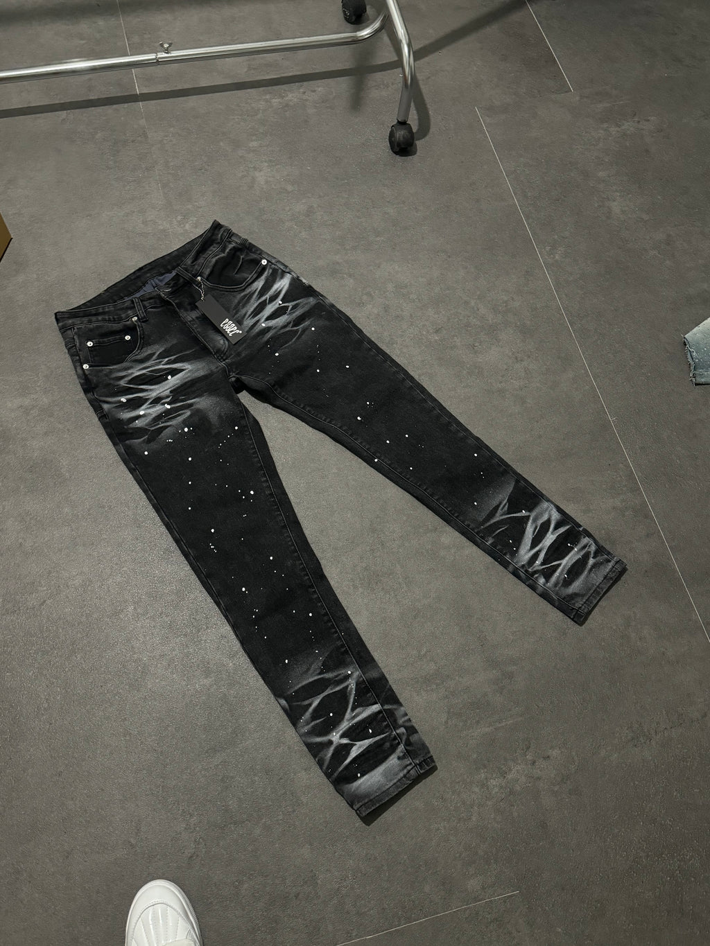 Airbrush Washed Black Denim