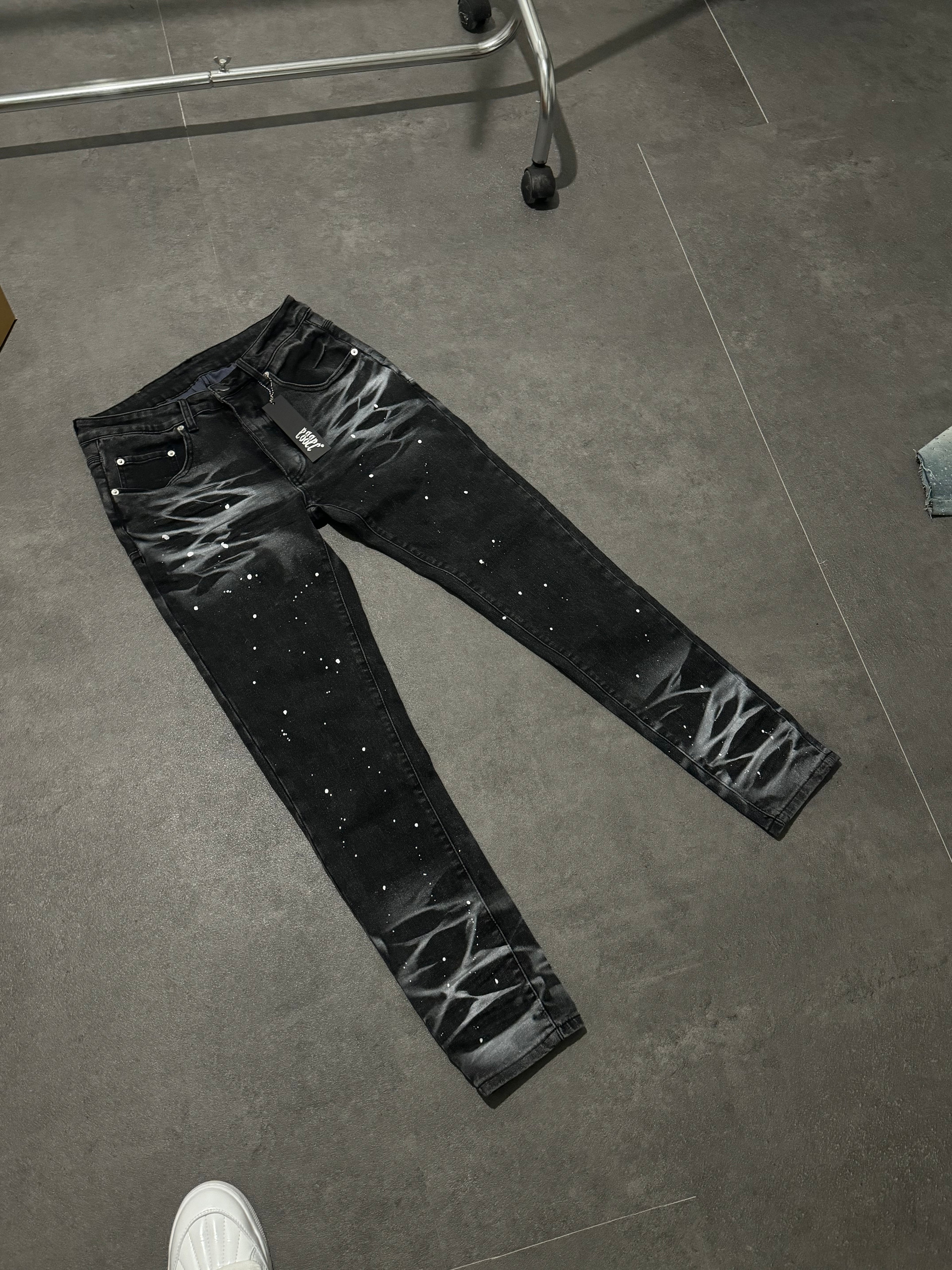 Airbrush Washed Black Denim