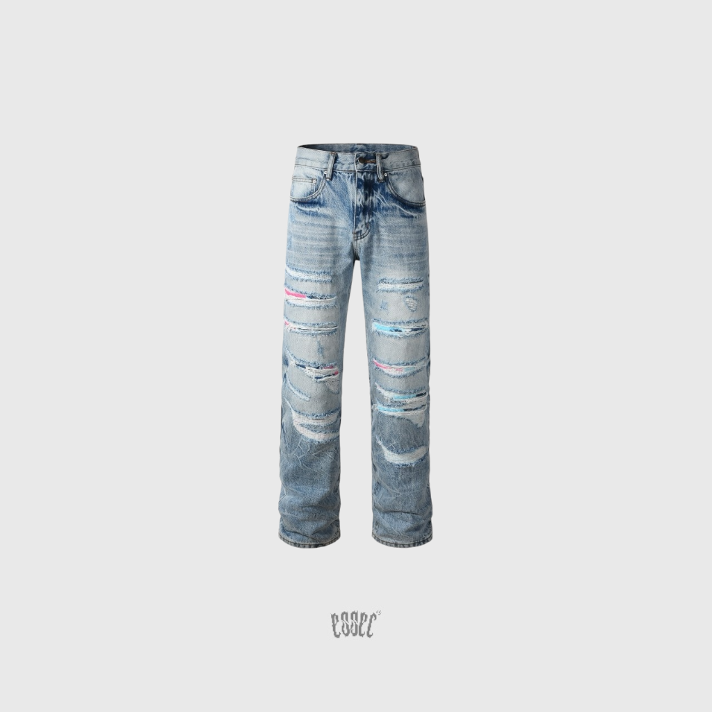 Distressed Blue Denim