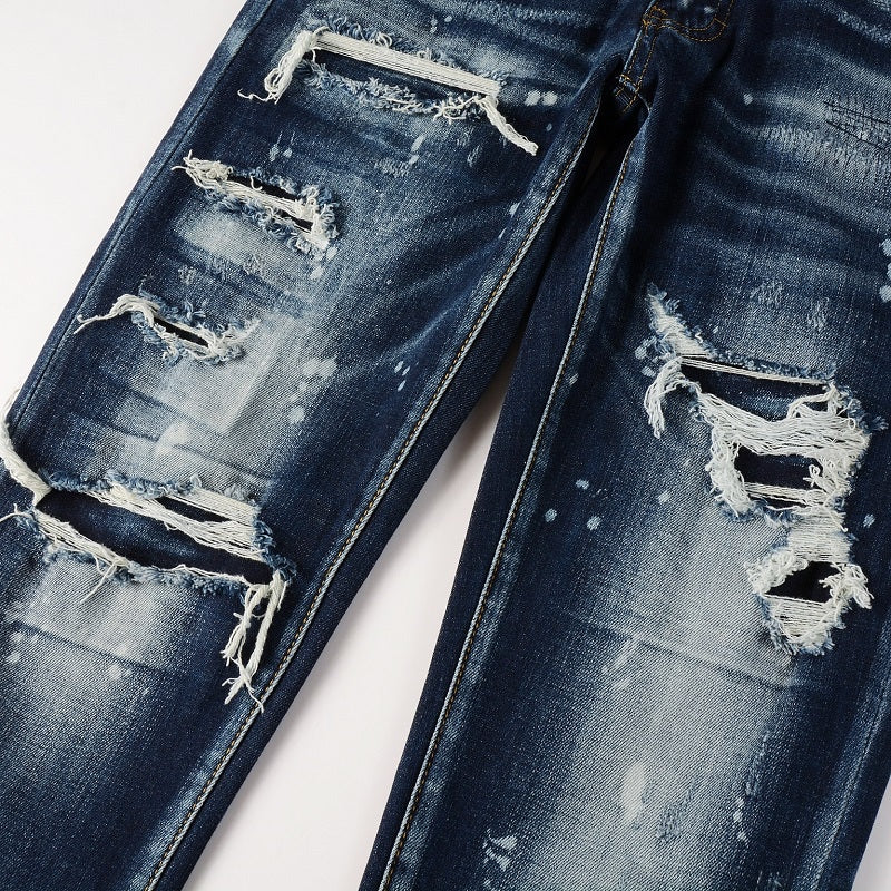 Luxury Distressed Blue Denim
