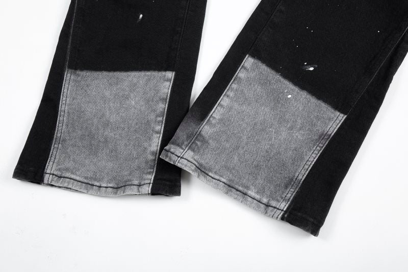 Grey Black Flared Denim