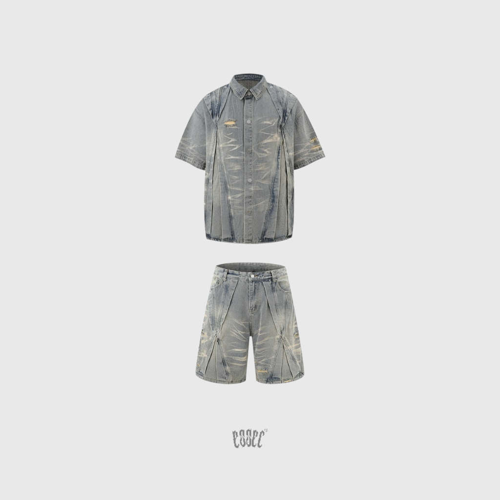 Denim Distressed Set Dirty Wash