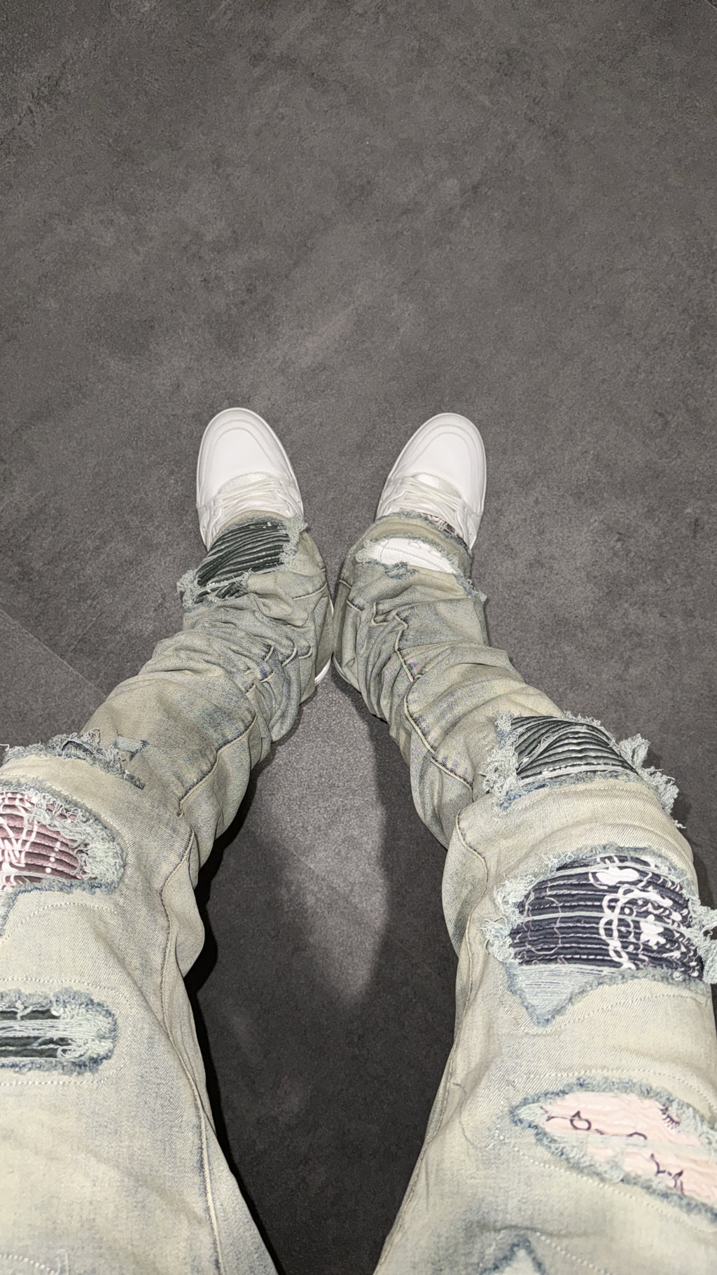Stacked Full Bandana Grey Denim