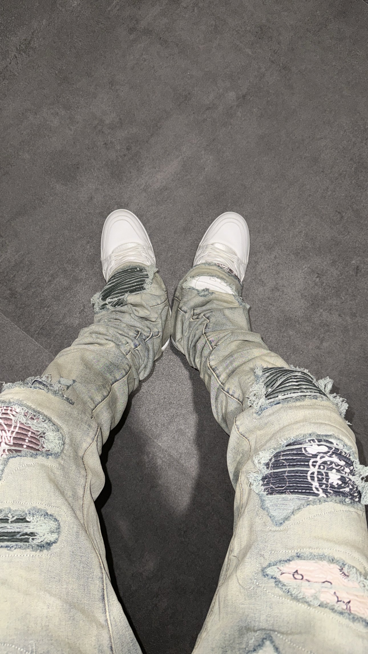 Stacked Full Bandana Grey Denim