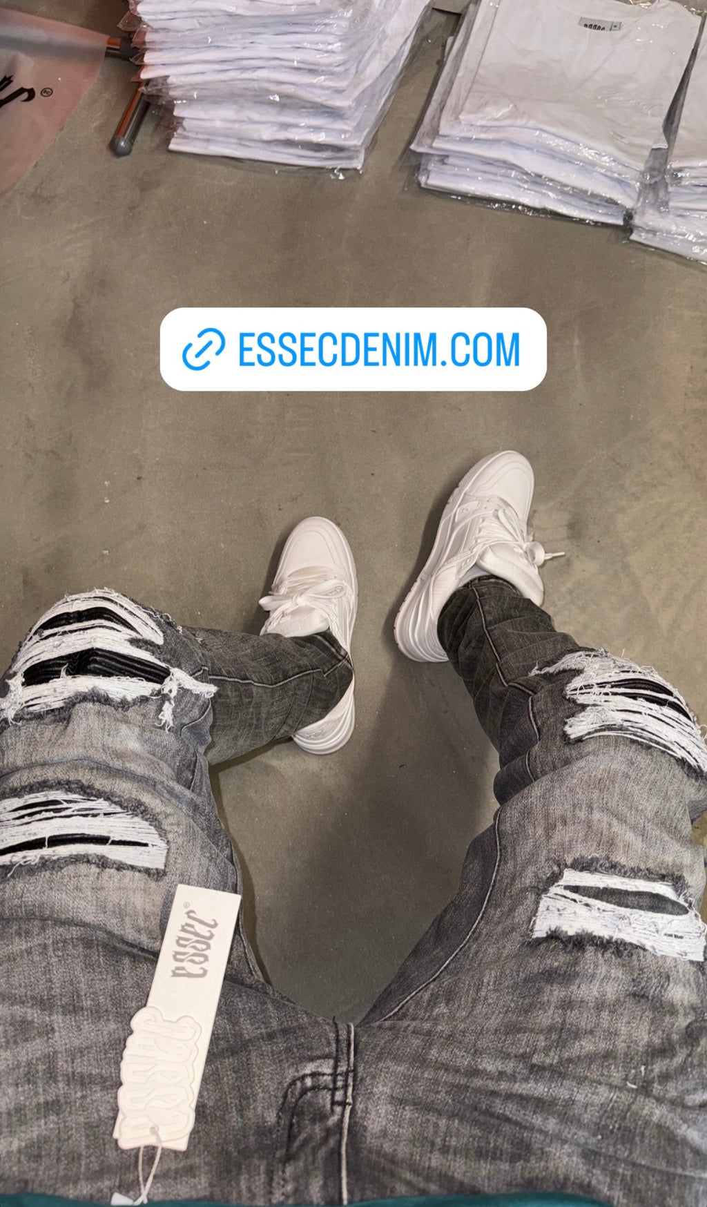 Grey Distressed Denim