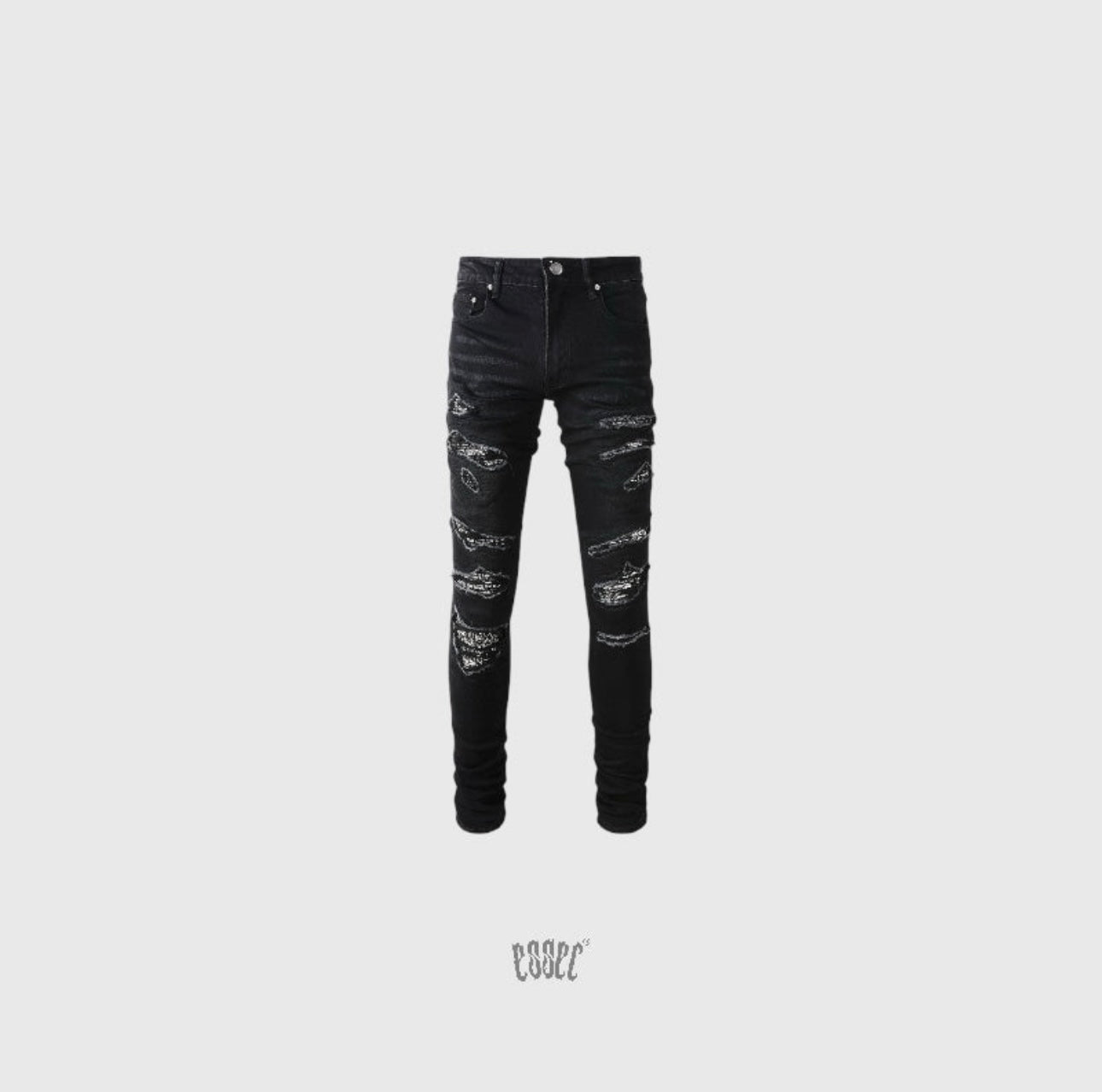Full Black Bandana Denim