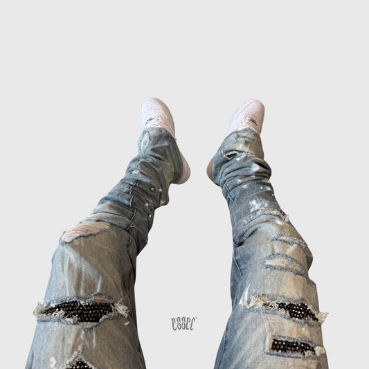 Stacked Vvs Distressed Denim