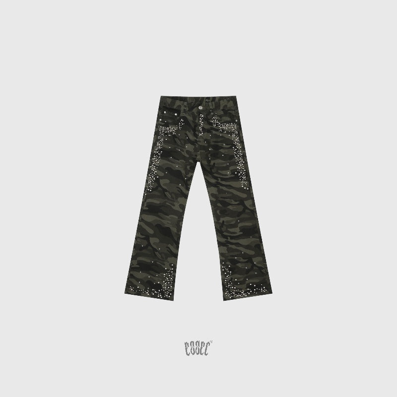 Flared Pearl Camo Denim