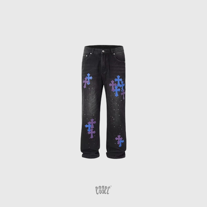 Black Baggy Cross Denim