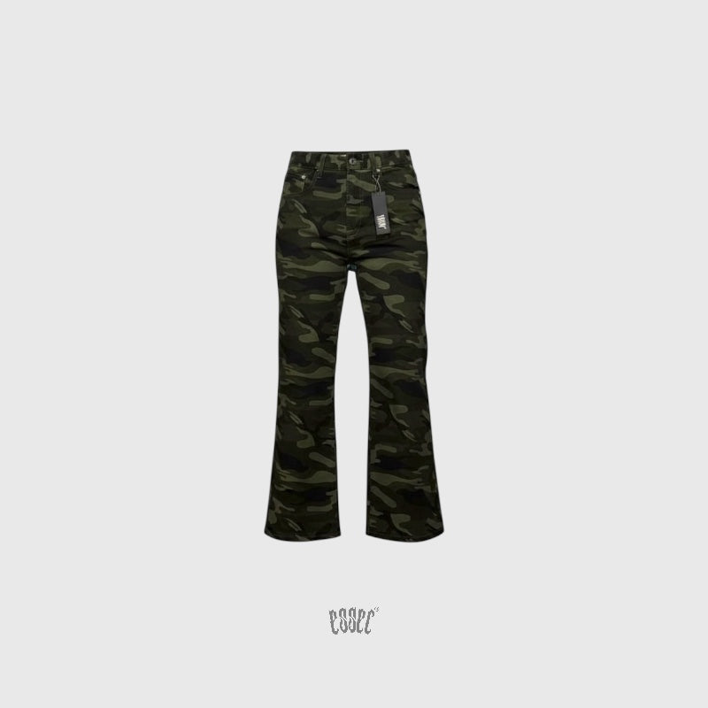 Flared Camo Denim