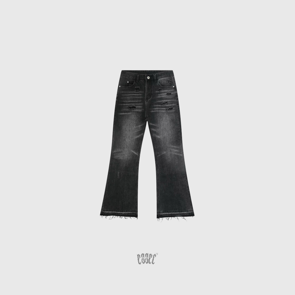 Essec Black Distressed Flared