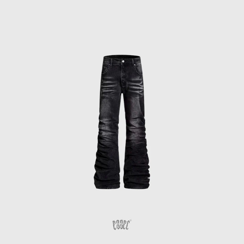 Black Stacked Distressed