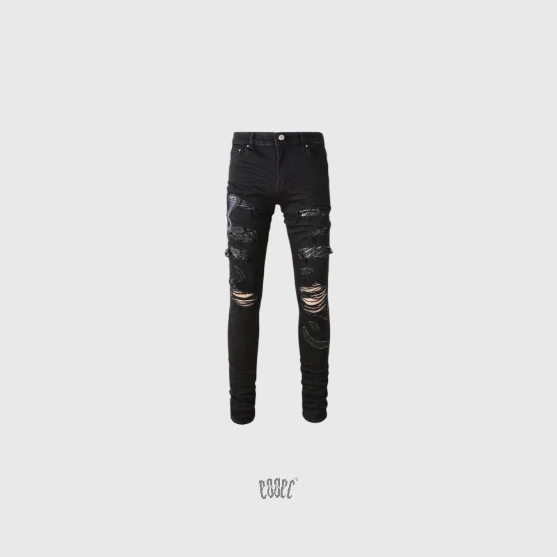 Snake Black Denim