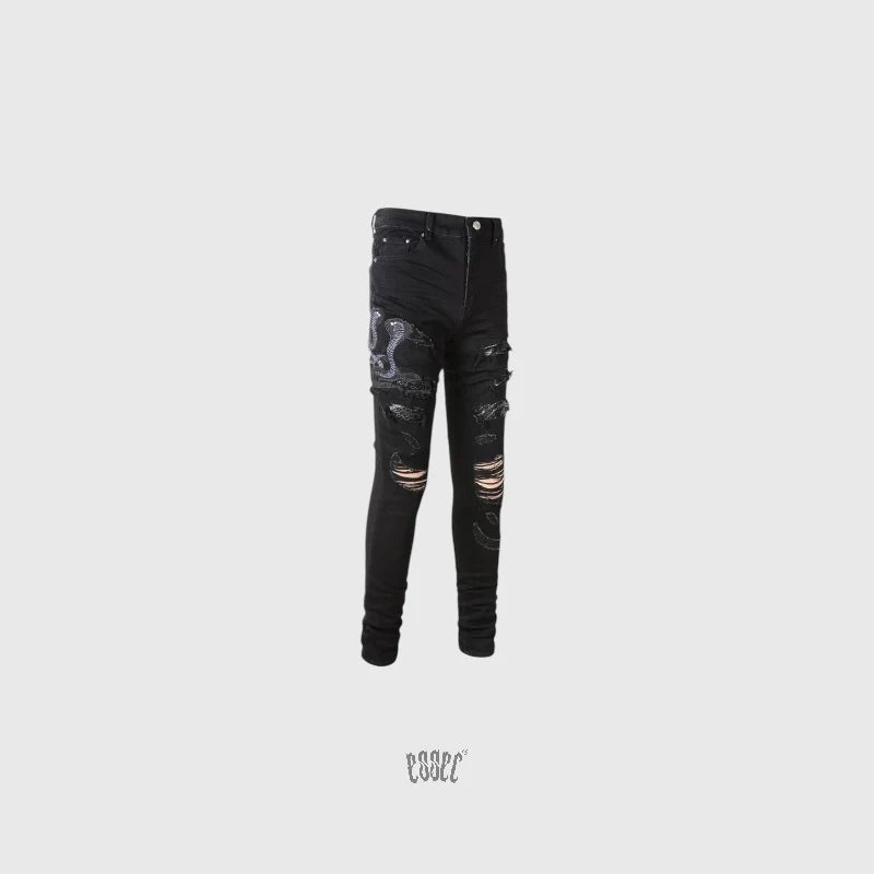 Snake Black Denim