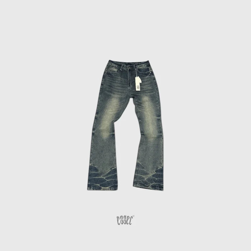Flared Blue Wash Denim
