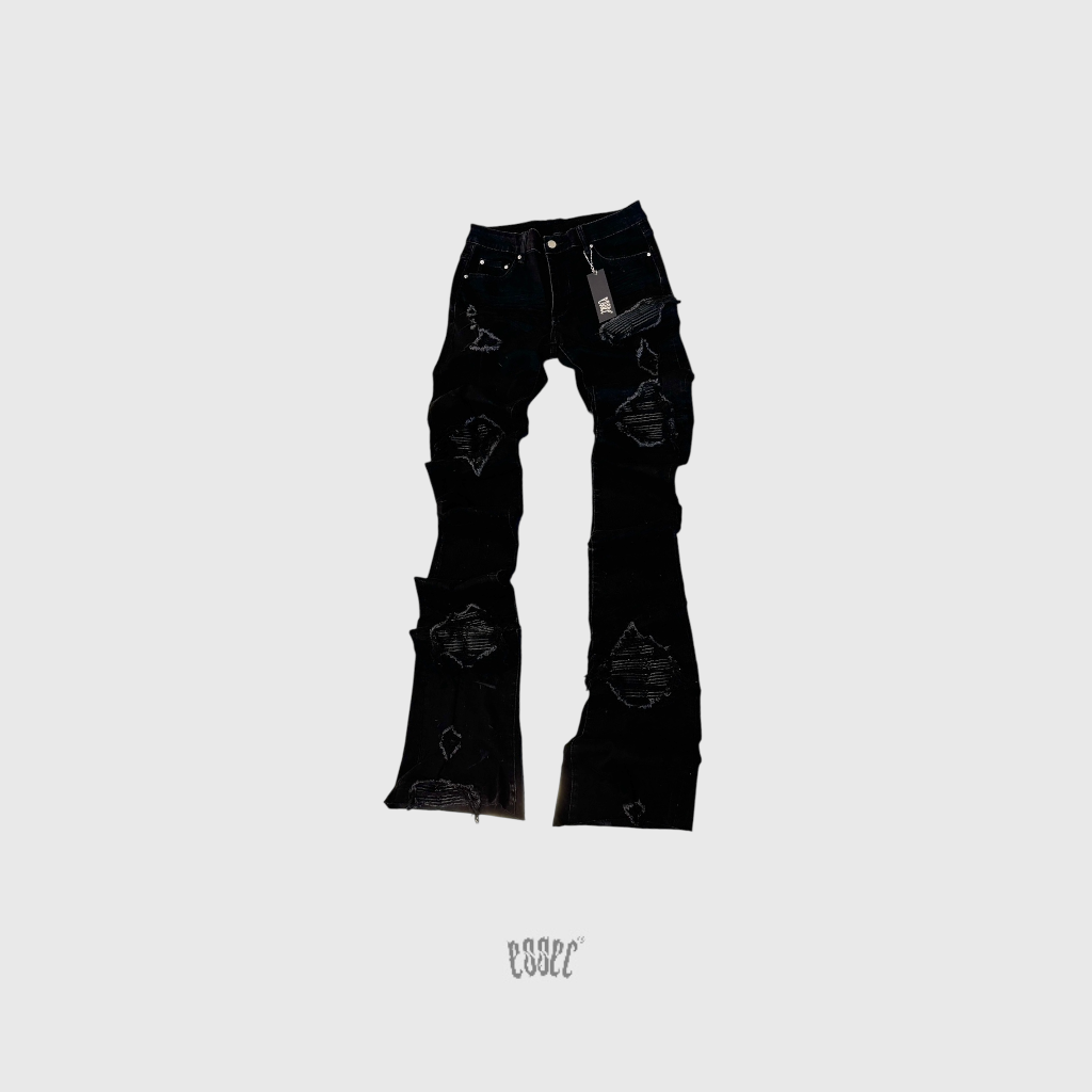 Black Ripped Stacked