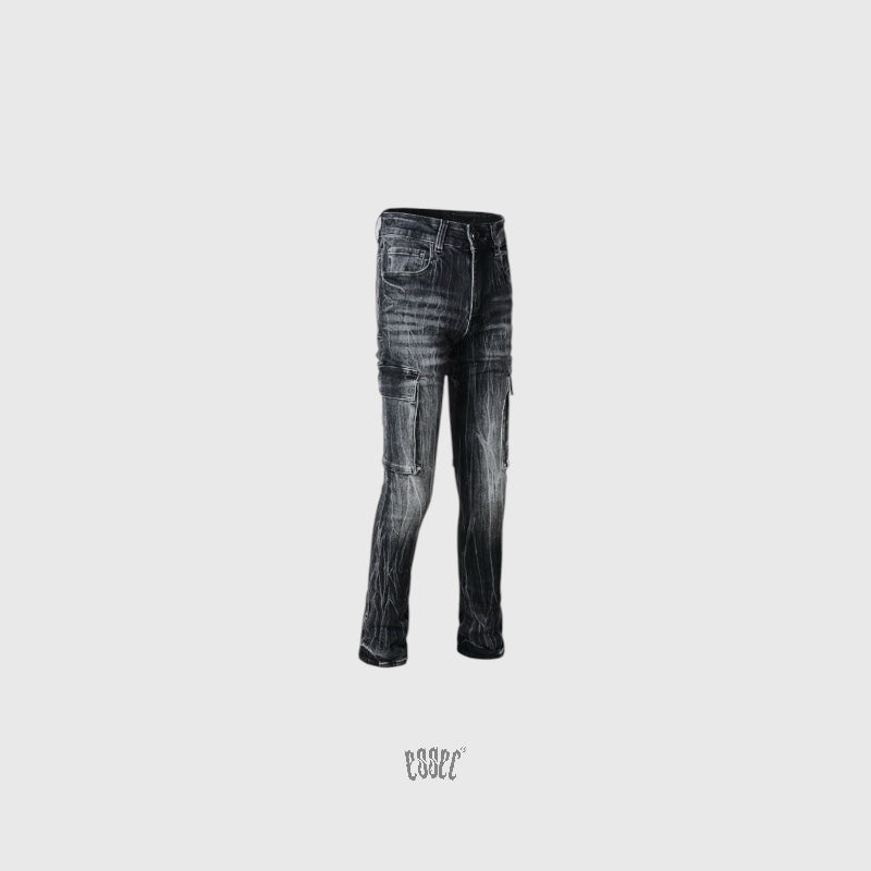 Black Flared White Wash
