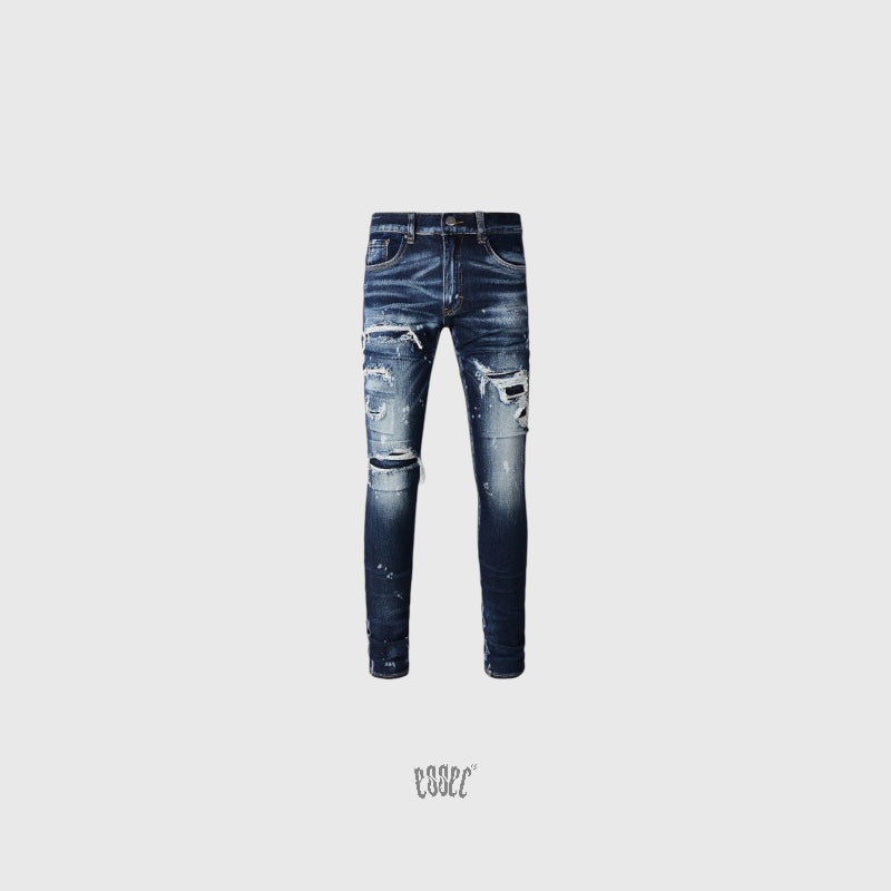 Luxury Distressed Blue Denim