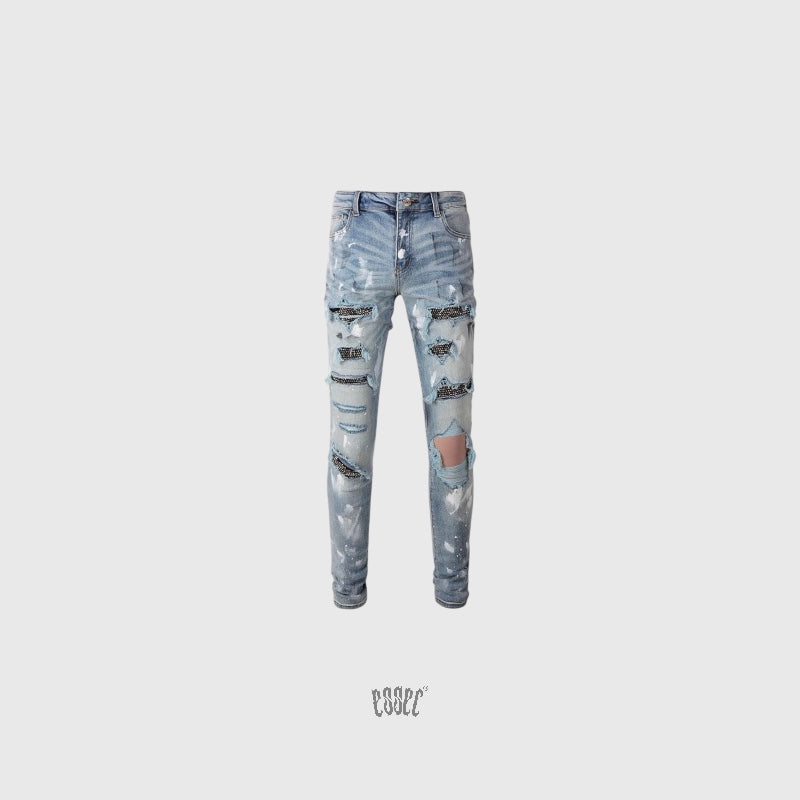 Distressed vvs blue Denim