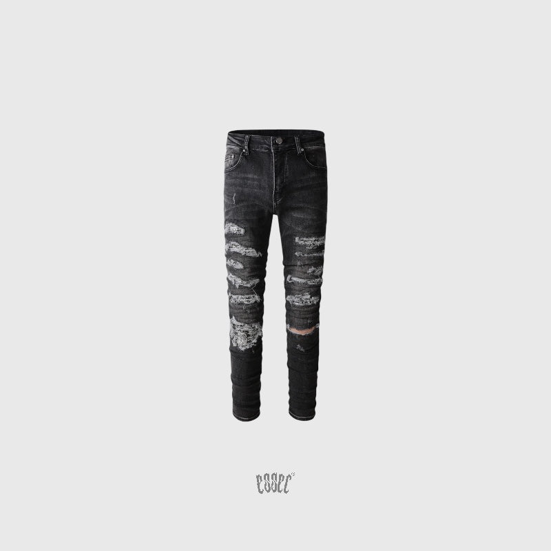 Dark Grey Bandana Denim