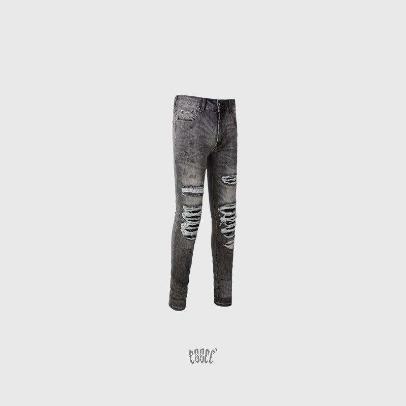 Grey Distressed Denim