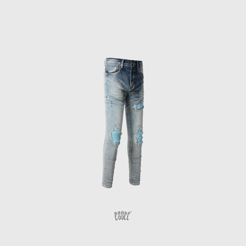 Ice Blue Patch Denim