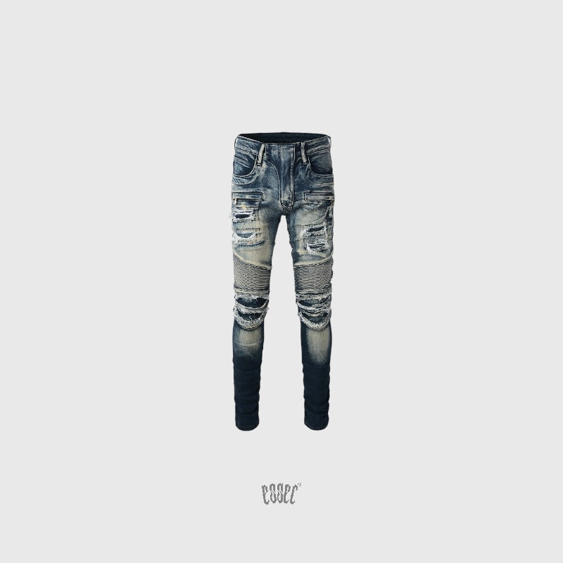 Dark Blue Biker Denim