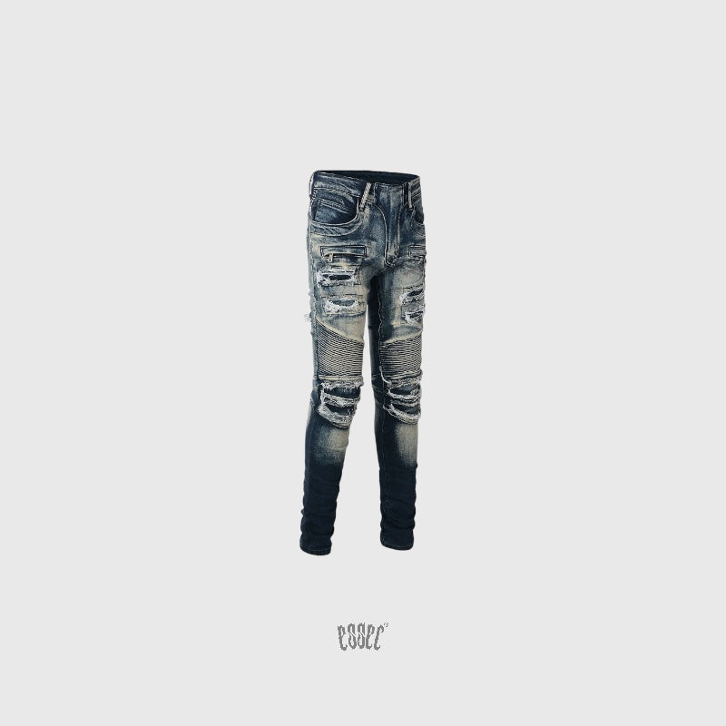 Dark Blue Biker Denim