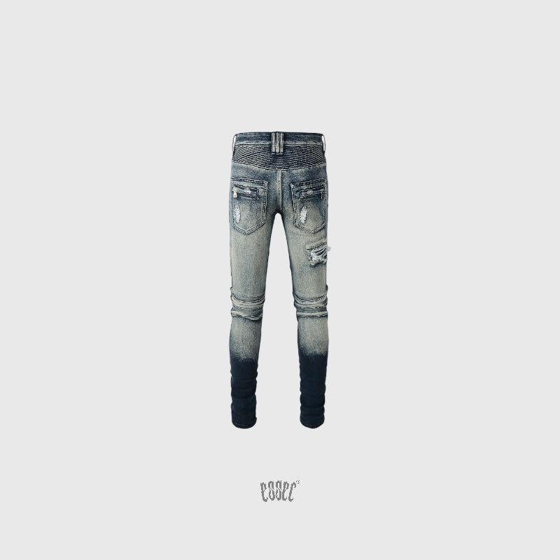 Dark Blue Biker Denim