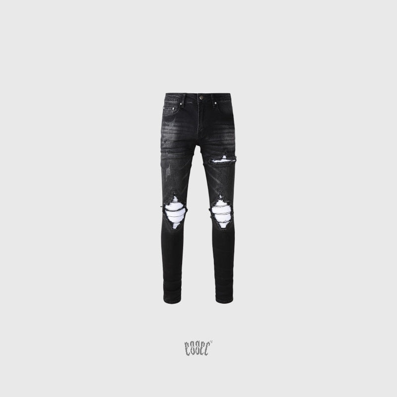 White Patch Black Denim