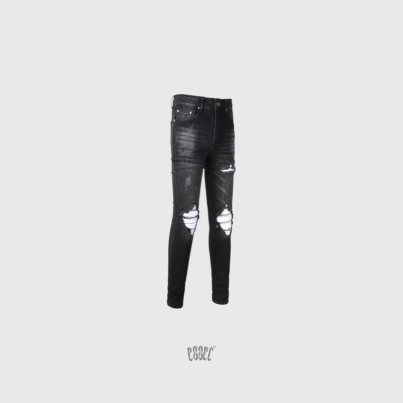 White Patch Black Denim