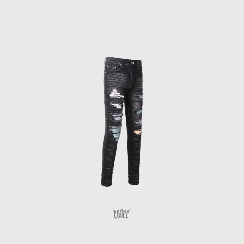 Black Silver Bandana Denim