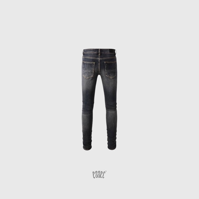 Dark Grey Yellow Denim